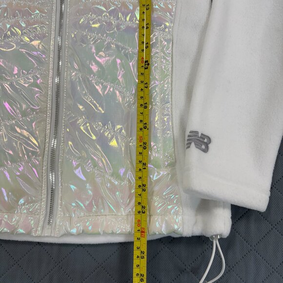 New Balance White Iridescent Zip Front Jacket Size Medium - Picture 9 of 11